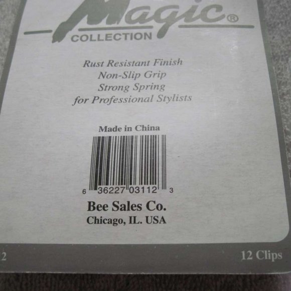 12 Magic Double Prong Silver Metal Hair Styling Clips Pins Secure Section 1 3/4" - Picture 3 of 4